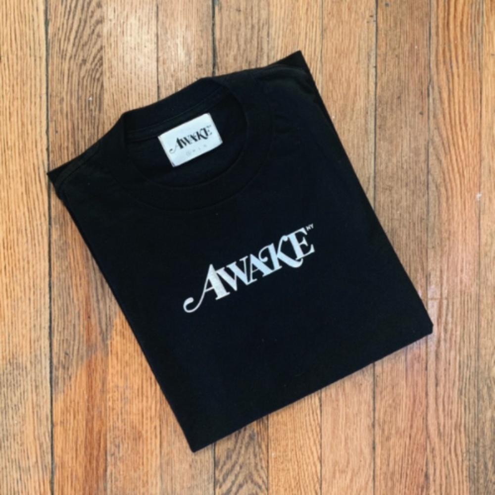 Awake NY Metallic Foil Logo Tee  Black